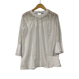Elegant White Lace Women's Top